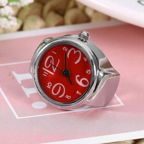 Ring Watch 8 Color Fashionable Women's Men's Quartz Analog Round Ring Love Watch Unique Shape, Convenient to Wear, Suitable for Different Occasions(BLUE) in Saudi Arabia