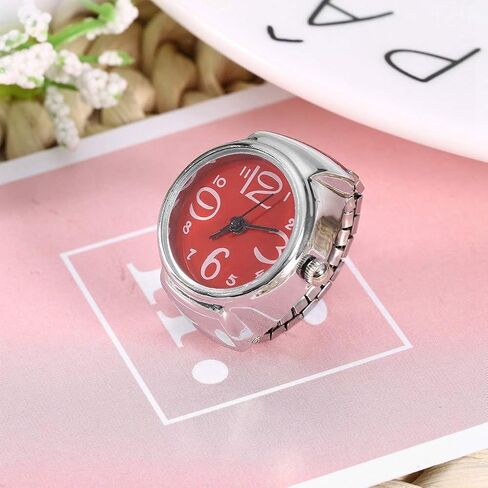 Ring Watch 8 Color Fashionable Women's Men's Quartz Analog Round Ring Love Watch Unique Shape, Convenient to Wear, Suitable for Different Occasions(BLUE) in Saudi Arabia