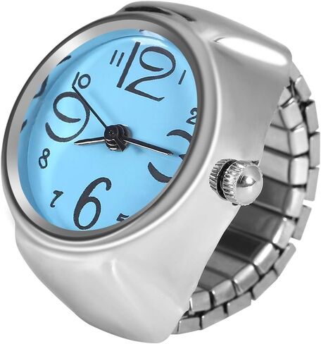 Ring Watch 8 Color Fashionable Women's Men's Quartz Analog Round Ring Love Watch Unique Shape, Convenient to Wear, Suitable for Different Occasions(BLUE) in Saudi Arabia