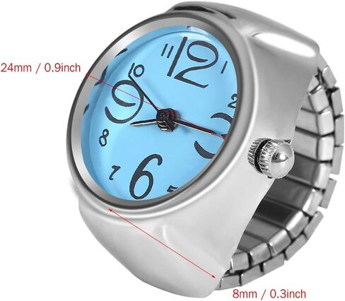 Ring Watch 8 Color Fashionable Women's Men's Quartz Analog Round Ring Love Watch Unique Shape, Convenient to Wear, Suitable for Different Occasions(BLUE) in Saudi Arabia