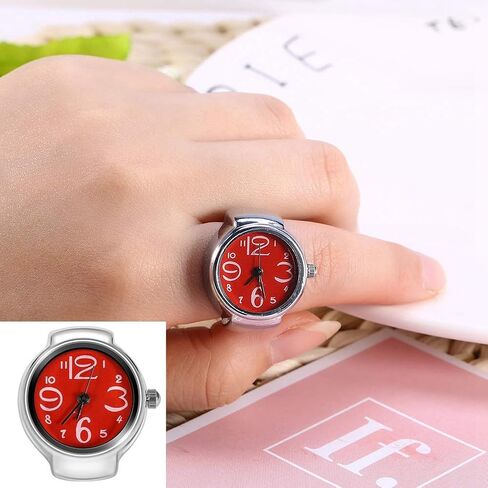 Ring Watch 8 Color Fashionable Women's Men's Quartz Analog Round Ring Love Watch Unique Shape, Convenient to Wear, Suitable for Different Occasions(BLUE) in Saudi Arabia