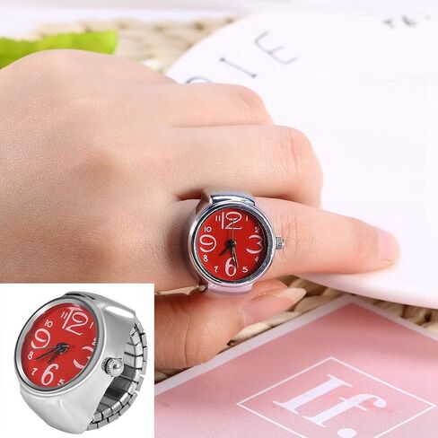 Ring Watch 8 Color Fashionable Women's Men's Quartz Analog Round Ring Love Watch Unique Shape, Convenient to Wear, Suitable for Different Occasions(BLUE) in Saudi Arabia