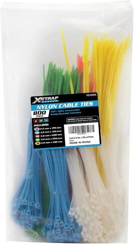 XSTRAP STANDARD Black Zip Ties 18 inch (100 Pack), 50lb Tensile Strength, UV Resistant Cable Ties, Extra Long Self-Locking Zip Tie Wraps for indoor and outdoor use in Saudi Arabia