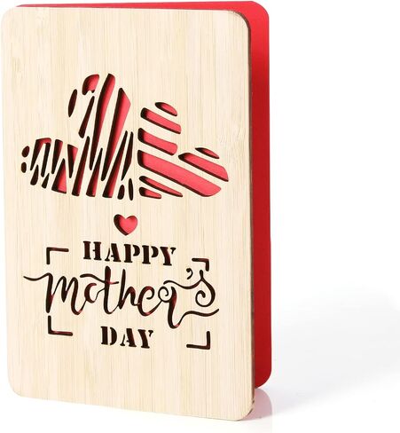 | Valentines Day Card | Handmade Bamboo Love Cards | Anniversary Cards for Wife, Husband, Girlfriend,Boyfriend | Valentines Gifts for Her, Him | 3D Rose in Saudi Arabia