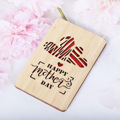 | Valentines Day Card | Handmade Bamboo Love Cards | Anniversary Cards for Wife, Husband, Girlfriend,Boyfriend | Valentines Gifts for Her, Him | 3D Rose in Saudi Arabia