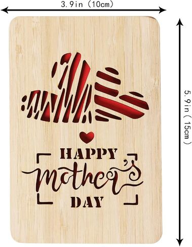 | Valentines Day Card | Handmade Bamboo Love Cards | Anniversary Cards for Wife, Husband, Girlfriend,Boyfriend | Valentines Gifts for Her, Him | 3D Rose in Saudi Arabia