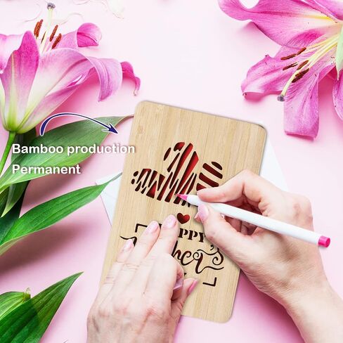 | Valentines Day Card | Handmade Bamboo Love Cards | Anniversary Cards for Wife, Husband, Girlfriend,Boyfriend | Valentines Gifts for Her, Him | 3D Rose in Saudi Arabia