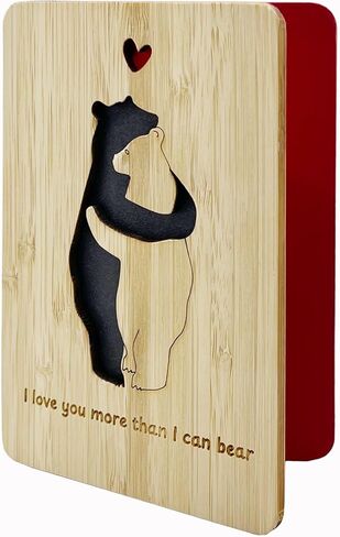 | Valentines Day Card | Handmade Bamboo Love Cards | Anniversary Cards for Wife, Husband, Girlfriend,Boyfriend | Valentines Gifts for Her, Him | 3D Rose in Saudi Arabia