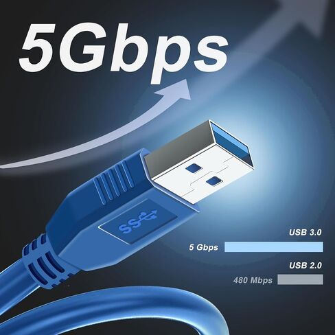 Guaroven USB 3.0 A to A Male Cable (5Ft), Super Speed USB to USB Cable 3.0 5Gbps, Compatible with Hard Disk Drive,Laptop Cooler,Set-top Box,DVD Player in Saudi Arabia
