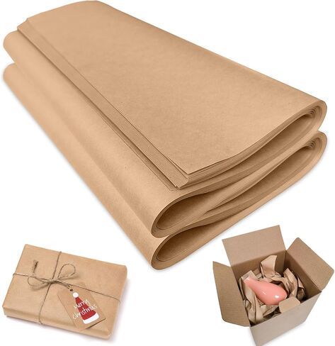 Noafocks Brown Wrapping Paper Sheets Kraft Paper for Gift Wrapping Packing,Moving, Art & Craft,100% Recycled Craft Paper Sheet Brown Paper for Bulletin Board Poster Packing Paper(27" x 15",100 sheet) in Saudi Arabia