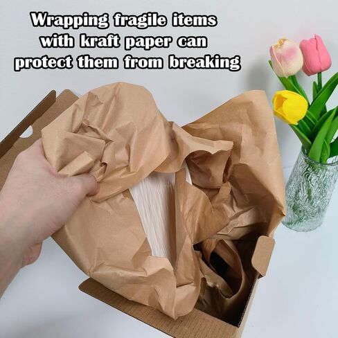 Noafocks Brown Wrapping Paper Sheets Kraft Paper for Gift Wrapping Packing,Moving, Art & Craft,100% Recycled Craft Paper Sheet Brown Paper for Bulletin Board Poster Packing Paper(27" x 15",100 sheet) in Saudi Arabia