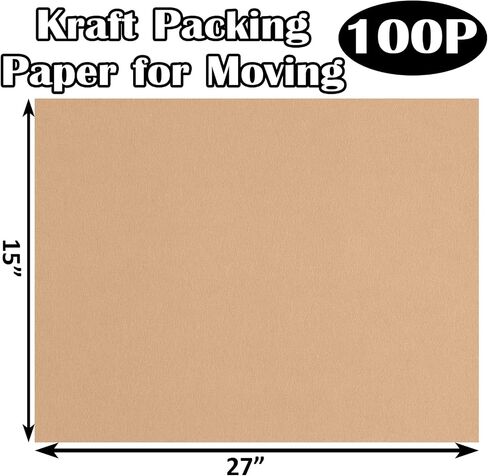 Noafocks Brown Wrapping Paper Sheets Kraft Paper for Gift Wrapping Packing,Moving, Art & Craft,100% Recycled Craft Paper Sheet Brown Paper for Bulletin Board Poster Packing Paper(27" x 15",100 sheet) in Saudi Arabia