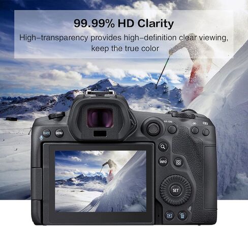 واقي شاشة Rieibi (3 عبوات) لكاميرا Canon EOS 90D 80D 70D الرقمية، طبقة من الزجاج المقوى 0.33 مم 9H لكاميرا Canon EOS 90D 80D 70D مع واقي شاشة علوي in Saudi Arabia