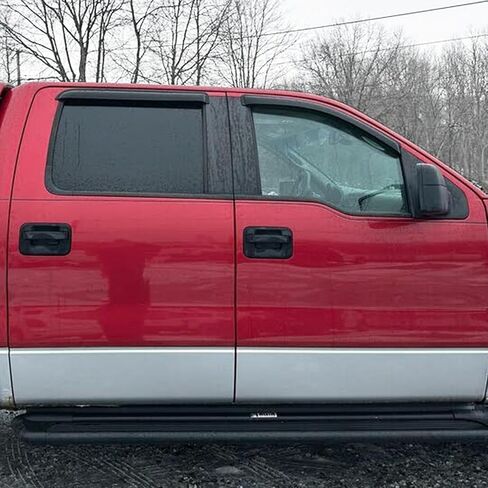 أقنعة نافذة جانبية منحرفة للرياح فتحة تهوية لسيارة Ford F150 SuperCrew Cab 04-08 Sun Rain Guards، Lincoln Mark LT 06-08 94443 4 قطع in Kuwait