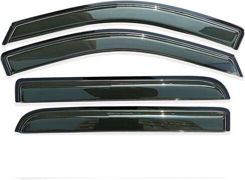 أقنعة نافذة جانبية منحرفة للرياح فتحة تهوية لسيارة Ford F150 SuperCrew Cab 04-08 Sun Rain Guards، Lincoln Mark LT 06-08 94443 4 قطع in Kuwait
