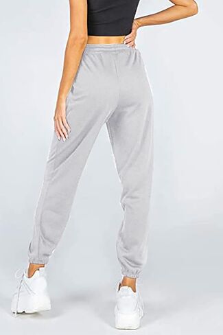 MESLIMA Women's Solid Color Sweatpants Drawstring Jogger Pants Cinch Bottom Casual Elastic Waist Workout Trousers in Saudi Arabia