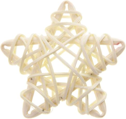 JANOU 12pcs Star Shaped Natural Wicker Balls Decorative Rattan Balls DIY Craft Vase Filler Hanging Balls Ornaments for Wedding Baby Shower Christmas Party (2.4 In/6cm, White) in Saudi Arabia