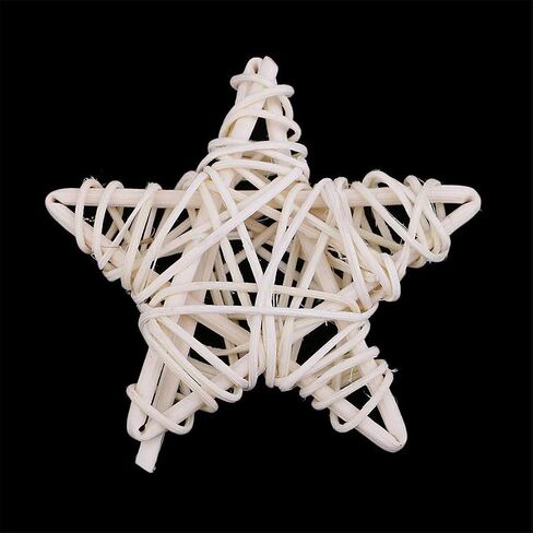 JANOU 12pcs Star Shaped Natural Wicker Balls Decorative Rattan Balls DIY Craft Vase Filler Hanging Balls Ornaments for Wedding Baby Shower Christmas Party (2.4 In/6cm, White) in Saudi Arabia