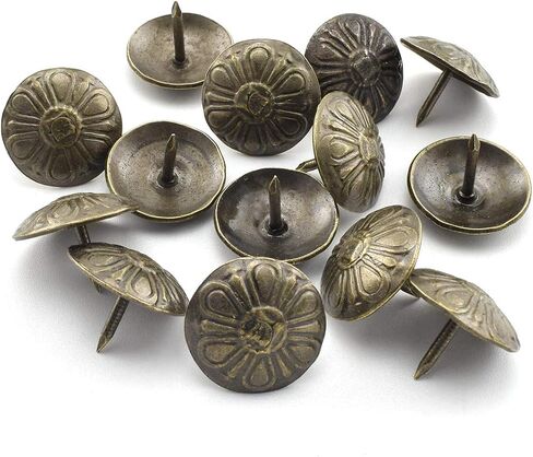 SDTC Tech 50-Pack Antique Daisy Upholstery Tacks 16mm Dia Thumb Push Pins Decorative Nails for Cork Board/Message Board/Photo Walls in Saudi Arabia