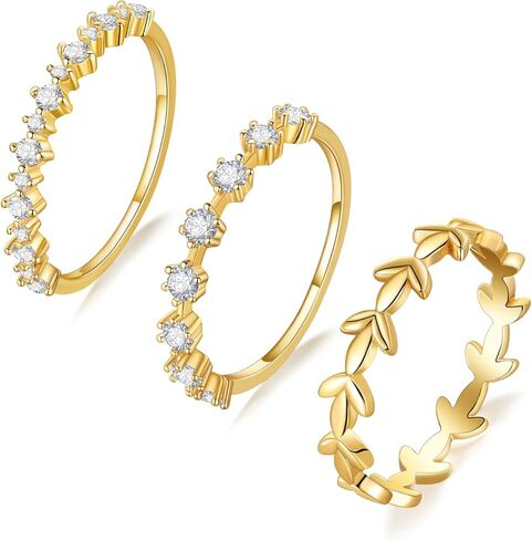 kainier 3 قطع خواتم ذهبية قابلة للتكديس للنساء 1 مم 14 قيراط مطلية بالذهب خواتم الخنصر رقيقة للنساء الفتيات غير مشوهة تشيكوسلوفاكيا الفرقة الكلاسيكية لطيف التراص الإبهام حلقة المفصل الراحة تناسب حجم 5 إلى 10 in Kuwait