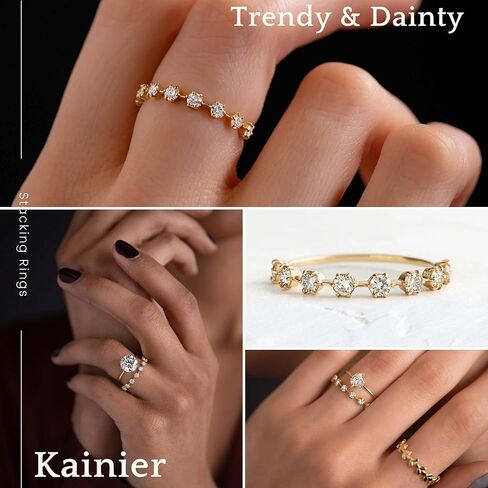 kainier 3 قطع خواتم ذهبية قابلة للتكديس للنساء 1 مم 14 قيراط مطلية بالذهب خواتم الخنصر رقيقة للنساء الفتيات غير مشوهة تشيكوسلوفاكيا الفرقة الكلاسيكية لطيف التراص الإبهام حلقة المفصل الراحة تناسب حجم 5 إلى 10 in Kuwait