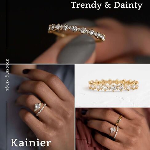 kainier 3 قطع خواتم ذهبية قابلة للتكديس للنساء 1 مم 14 قيراط مطلية بالذهب خواتم الخنصر رقيقة للنساء الفتيات غير مشوهة تشيكوسلوفاكيا الفرقة الكلاسيكية لطيف التراص الإبهام حلقة المفصل الراحة تناسب حجم 5 إلى 10 in Kuwait