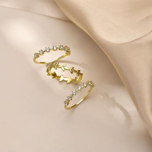 kainier 3 قطع خواتم ذهبية قابلة للتكديس للنساء 1 مم 14 قيراط مطلية بالذهب خواتم الخنصر رقيقة للنساء الفتيات غير مشوهة تشيكوسلوفاكيا الفرقة الكلاسيكية لطيف التراص الإبهام حلقة المفصل الراحة تناسب حجم 5 إلى 10 in Kuwait