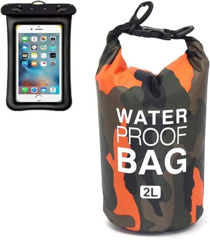 Loovit Waterproof Dry Bag 2L/5L/10L/15L/20L/30L, Roll Top Sack Keeps Gear Dry for Kayaking, Rafting, Boating, Swimming, Camping, Hiking, Beach, Fishing with Free Waterproof Phone Case in Saudi Arabia