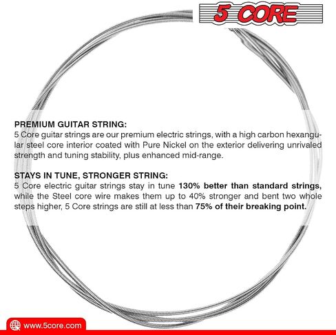 5 Core 3 Packs Guitar strings 6 Nickel Acoustic Electric Guitar Strings, guitar & bass accessories, Light, Gauge 0.09-0.042 Nickel Wound Shield Package Corrosion-Free GS El 3 SET in Saudi Arabia