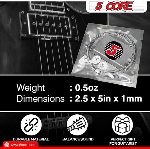 5 Core 3 Packs Guitar strings 6 Nickel Acoustic Electric Guitar Strings, guitar & bass accessories, Light, Gauge 0.09-0.042 Nickel Wound Shield Package Corrosion-Free GS El 3 SET in Saudi Arabia