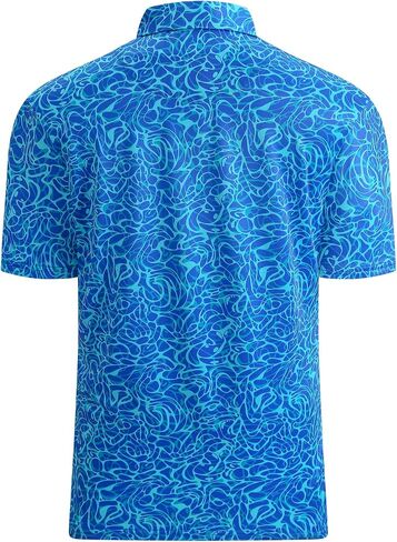 Mens Golf Shirt Short Sleeve Dry Fit Performance Golf shirts for Men Moisture Wicking Print Polo Shirts in Saudi Arabia