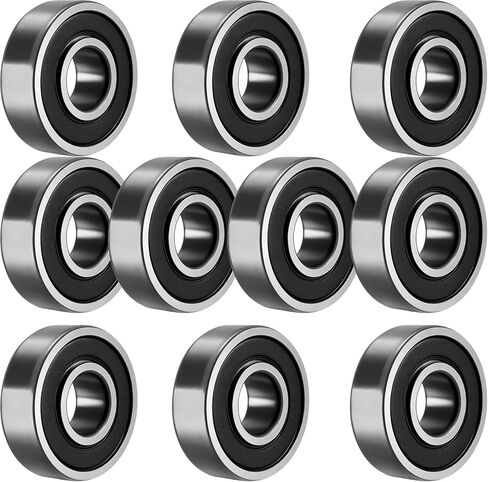 Tonmp 10 PCS 6201-2RS Double Rubber Sealed Deep Groove Ball Bearings 12x32x10mm, ABCE-3 with Rubber Seal & High RPM Support in Saudi Arabia