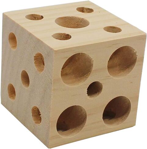 QBLEEV Bird Wooden Block Chewing Toy, Parrot Toys Tabletop Puzzle Bird Foraging Toys, Small Animals Shredding Biting Wood Teething Parakeets Toys, Bird Cage Toys for Hamster Cockatiels Conures Budgie in Kuwait