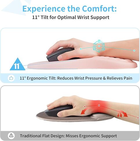 RICHEN لوحة الماوس دعم المعصم ومسند المعصم لوحة المفاتيح، 3 قطع منصات ماوس الكمبيوتر للمكتب مع مجموعة كوستر، مسند المعصم لوحة المفاتيح غير قابل للانزلاق ومجموعة لوحة الماوس تصميم التدليك (أصفر ترابي) in Kuwait