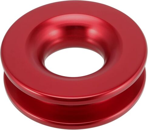 JEUIHAU 2 Pack Winch Snatch Recovery Ring، حلقة استرداد حمراء من الألومنيوم بوزن 41000 رطل لاستعادة شاحنة ATV UTV SUV، مناسبة للتكبل الناعم مع حبال ونش 3/8 بوصة أو 1/2 بوصة in Kuwait