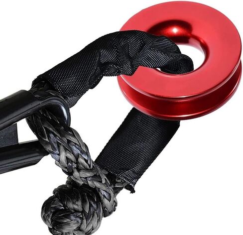 JEUIHAU 2 Pack Winch Snatch Recovery Ring، حلقة استرداد حمراء من الألومنيوم بوزن 41000 رطل لاستعادة شاحنة ATV UTV SUV، مناسبة للتكبل الناعم مع حبال ونش 3/8 بوصة أو 1/2 بوصة in Kuwait