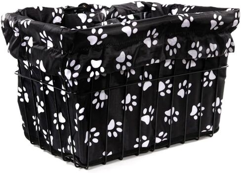 Cruiser Candy Bicycle Basket Liner Tote,Beach Cruiser Basket Cover, EBike Front Wire Or Wicker Bike Basket Fits Up to 15x12x10, Yoga Gym Beach Bag. Weatherproof Bike Bag (Dog PAW) in Saudi Arabia