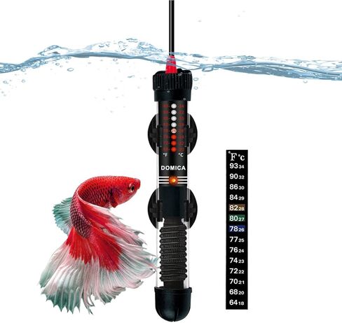 DOMICA 50W Aquarium Heater, Submersible Heater for Small Fish Tank with Free Thermometer Sticker in Kuwait