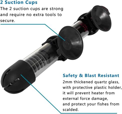 DOMICA 50W Aquarium Heater, Submersible Heater for Small Fish Tank with Free Thermometer Sticker in Kuwait