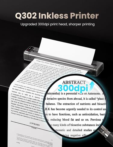 طابعات Phomemo Q302 المحمولة اللاسلكية للسفر، طابعة حرارية بلوتوث 300 نقطة في البوصة مطورة تدعم الحروف الأمريكية، طابعة بدون حبر متوافقة مع الهاتف والكمبيوتر الشخصي، طابعات WiFi للاستخدام المنزلي والأعمال in Kuwait