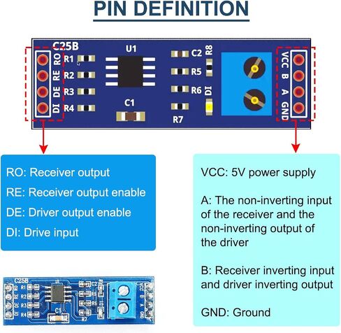 DAOKAI 10Pcs MAX485 Module TTL Turn RS - 485 RS485 Module Converter Board Single Chip Development Accessories, for Arduino Integrated Circuits in Saudi Arabia