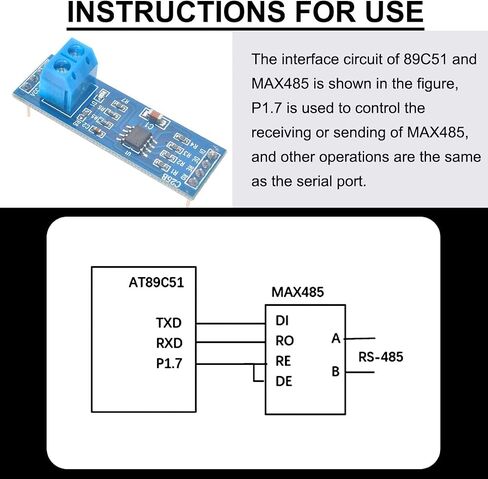 DAOKAI 10Pcs MAX485 Module TTL Turn RS - 485 RS485 Module Converter Board Single Chip Development Accessories, for Arduino Integrated Circuits in Saudi Arabia