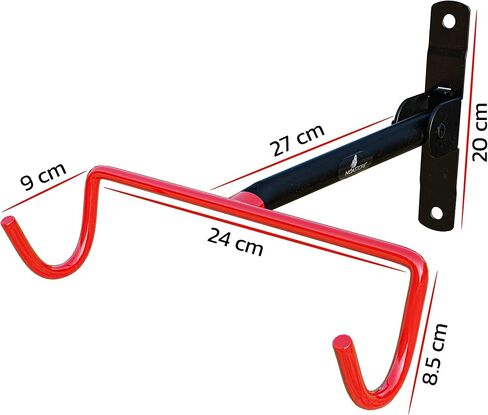 NOA Bike Wall Mount Bike Hanger | Foldable Horizontal Bicycle Rack for for All Kinds of Bicycles, Mountain Bikes, Folding Bikes, Road Bikes and Beach Bikes - Red in Saudi Arabia
