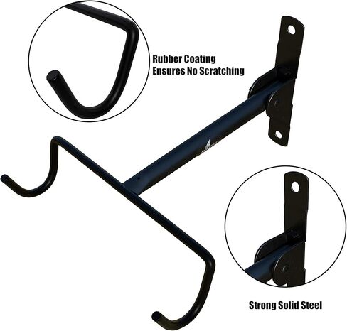 NOA دراجة جدار جبل شماعات الدراجة | حامل دراجة أفقي قابل للطي لجميع أنواع الدراجات والدراجات الجبلية والدراجات القابلة للطي ودراجات الطرق ودراجات الشاطئ - أحمر in Kuwait