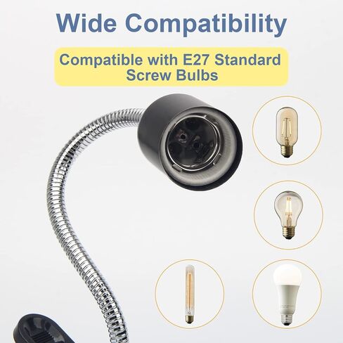 مصباح تسخين الزواحف 50 وات من بليت بيت، مصباح تسخين الزواحف بالأشعة فوق البنفسجية فئة A وB مع 2 لمبات تشمس، مشبك قابل للدوران 360 درجة مصباح تسخين بمفتاح قابل للتعديل للسلحفاة/الثعبان/الحرباء/الضفدع/البرمائيات in Kuwait