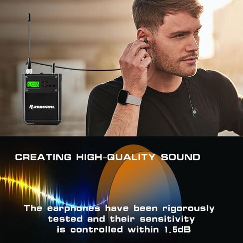 Wireless in Ear Monitor System UHF Channels Auto Scan Frequency Wireless Earphone Ransmitter and Bodypacks Monitoringwith 262ft for Stage,Monitoring in Saudi Arabia