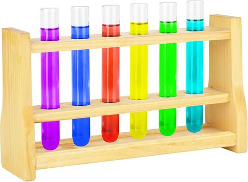 Wooden Test Tube Rack, 6 Holes Lab Test Tube Holder for 10ML Centrifuge Tubes for Scientific Experiments and Beads Liquid Spice Seed Storage, Suit for Tubes Less Than 18mm/0.7inch in Diameter in Saudi Arabia