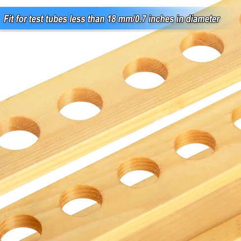 Wooden Test Tube Rack, 6 Holes Lab Test Tube Holder for 10ML Centrifuge Tubes for Scientific Experiments and Beads Liquid Spice Seed Storage, Suit for Tubes Less Than 18mm/0.7inch in Diameter in Saudi Arabia