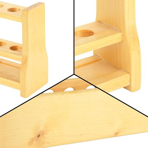 Wooden Test Tube Rack, 6 Holes Lab Test Tube Holder for 10ML Centrifuge Tubes for Scientific Experiments and Beads Liquid Spice Seed Storage, Suit for Tubes Less Than 18mm/0.7inch in Diameter in Saudi Arabia