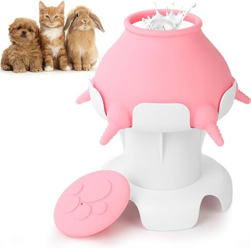 جهاز تغذية حليب الجراء من السيليكون القابل للتعديل من DGTenk مع 5 حلمات، سعة 300 مل، للكلاب والقطط والأرانب والقطط والجراء in Kuwait